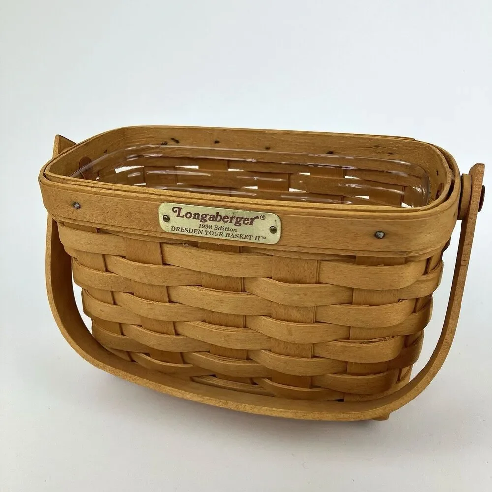 Longaberger Dresden Tour Basket 2 Set 1996 | Signed /w Card Dresden VTG (15814)